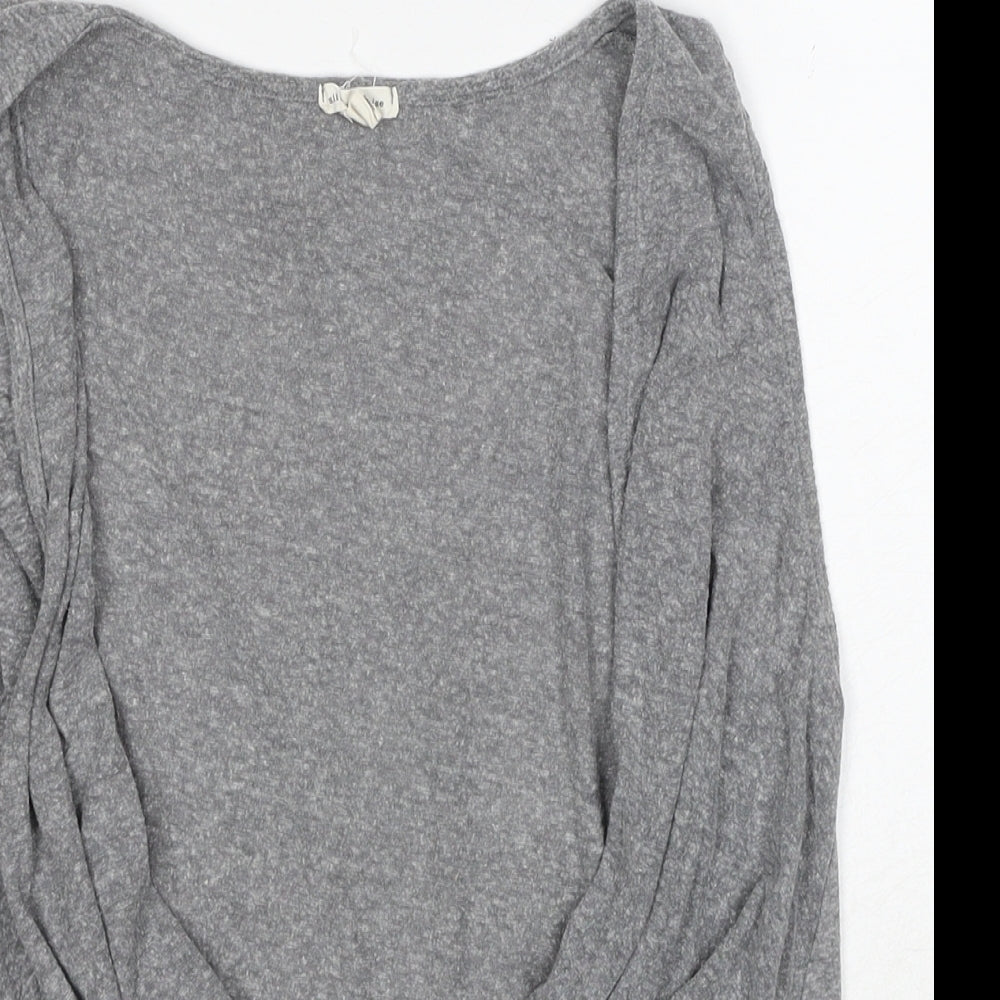 Silence + Noise Womens Grey Polyester Basic Tank Size S Scoop Neck