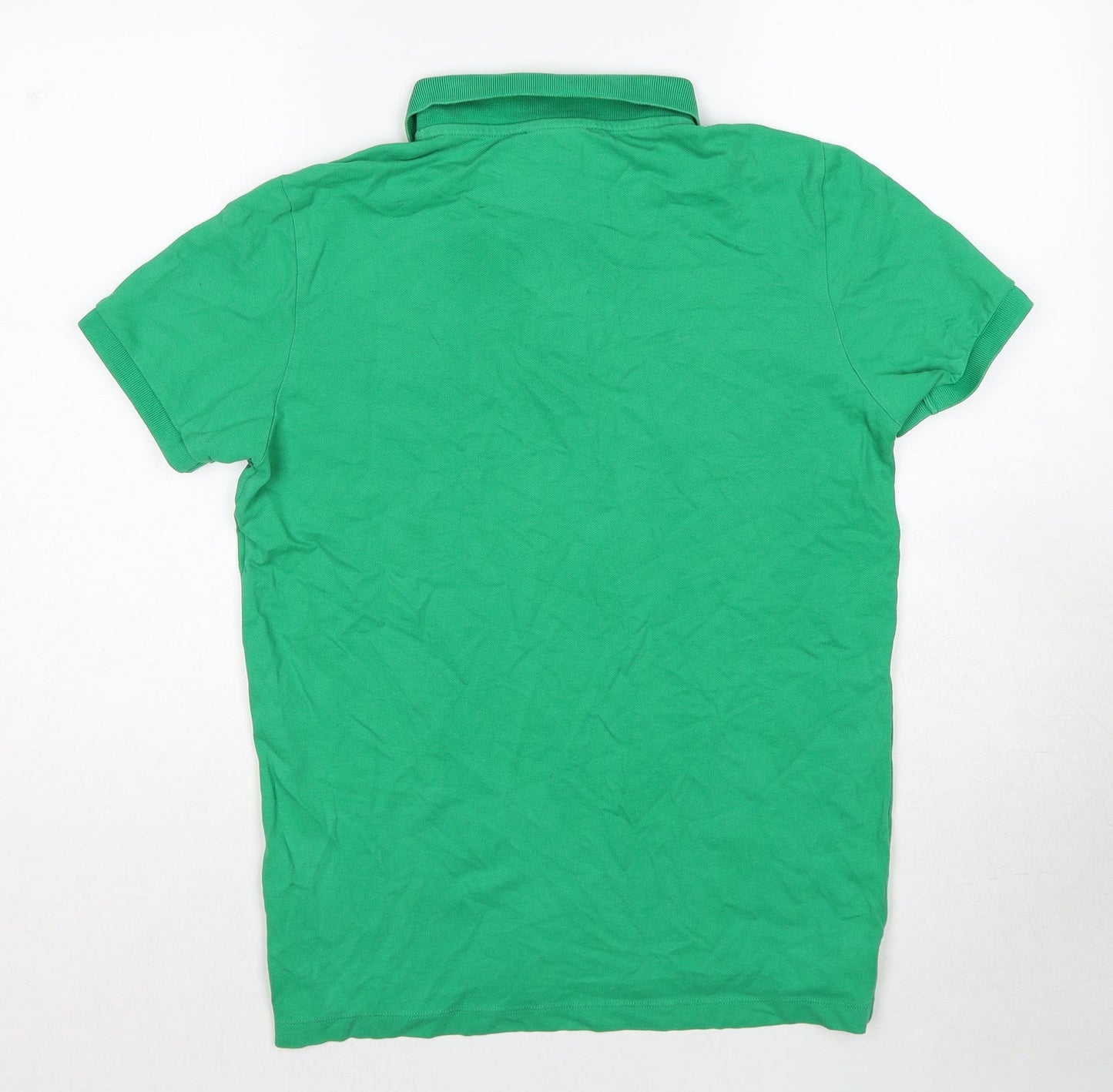 Beverly Hills Polo Club Mens Green Cotton Polo Size S Collared Pullover