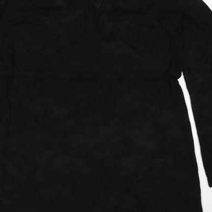 Marks & Spencer Womens Black Geometric Polyester A-Line Size S V-Neck Pullover
