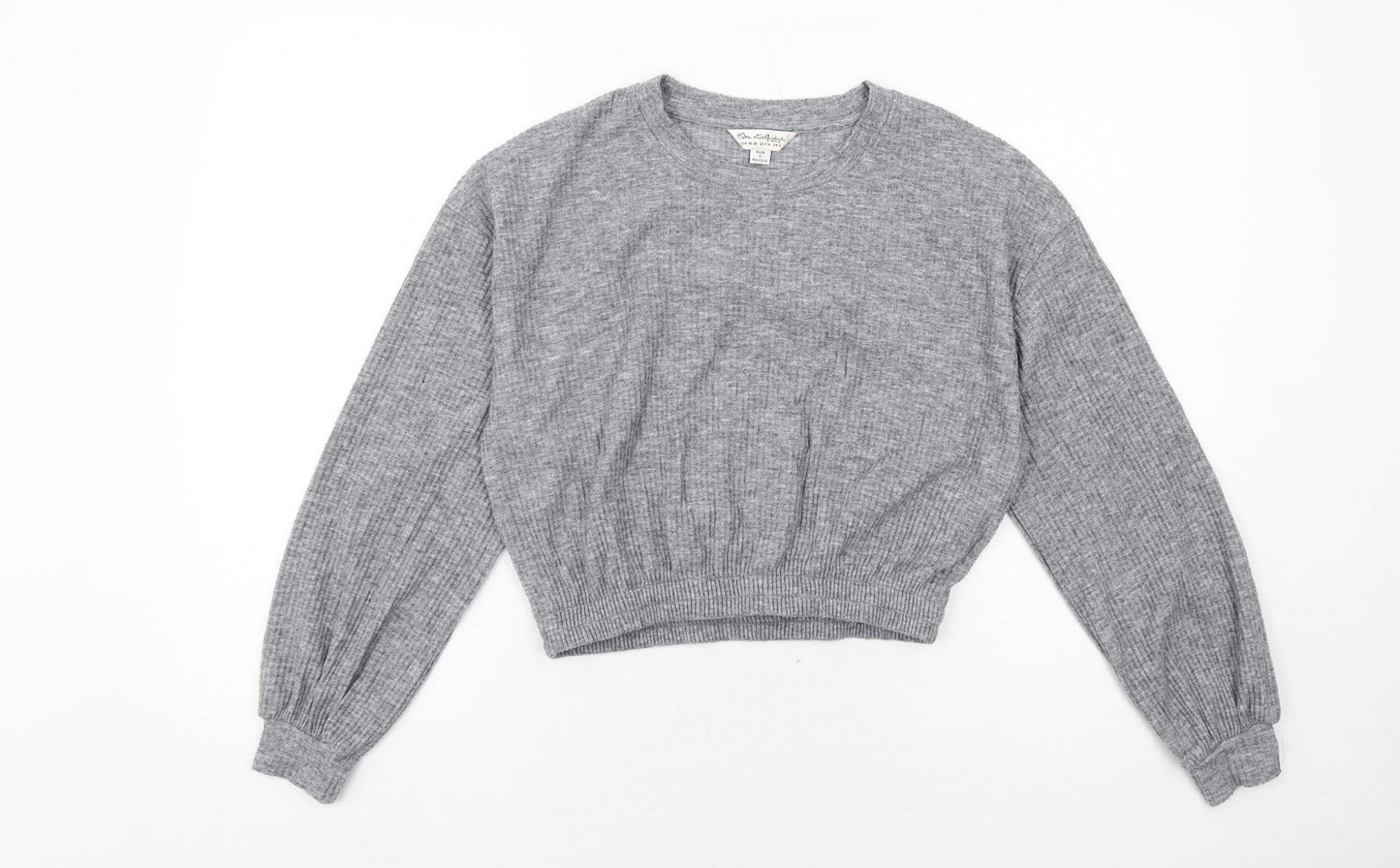 Miss Selfridge Womens Grey Polyester Pullover Sweatshirt Size S Pullover