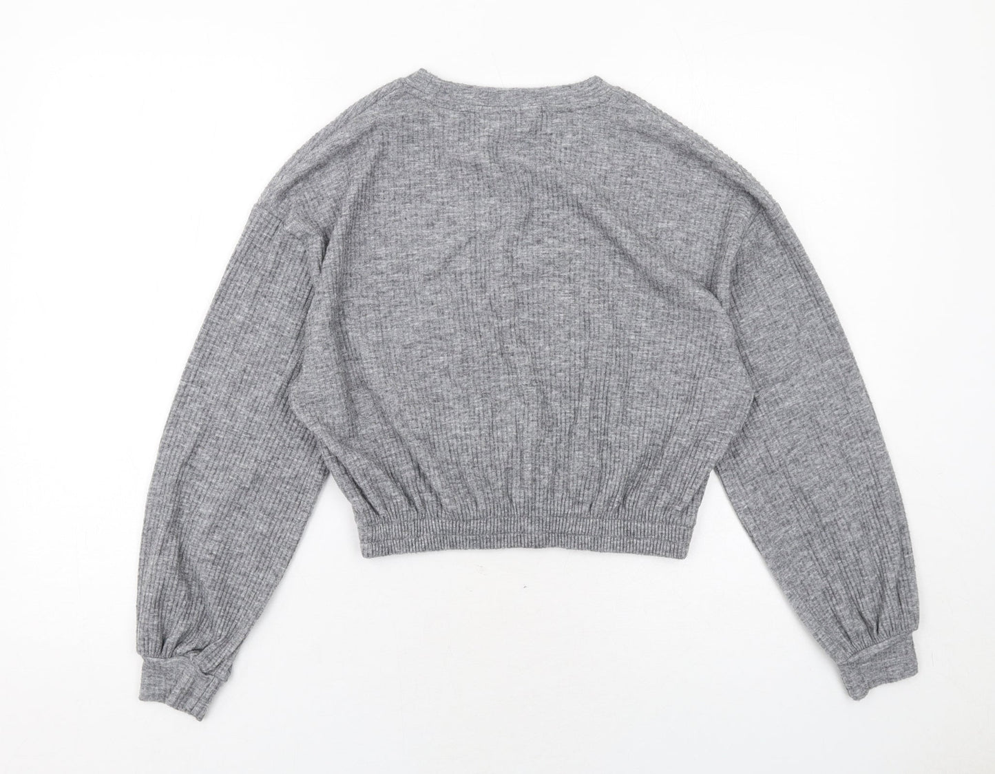 Miss Selfridge Womens Grey Polyester Pullover Sweatshirt Size S Pullover