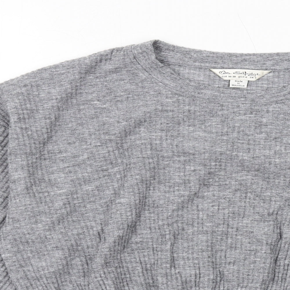 Miss Selfridge Womens Grey Polyester Pullover Sweatshirt Size S Pullover