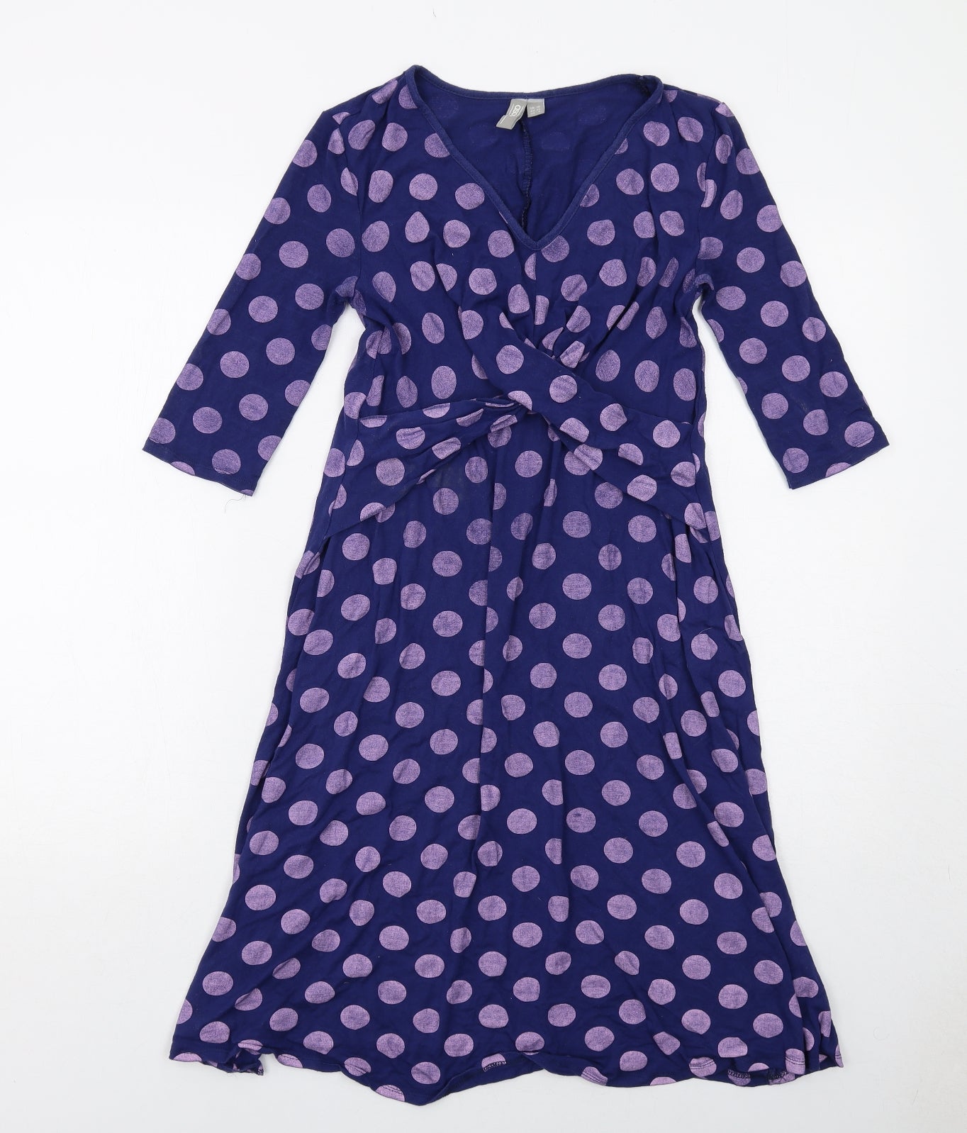 ASOS Womens Purple Polka Dot Viscose Trapeze & Swing Size 10 V-Neck Pullover