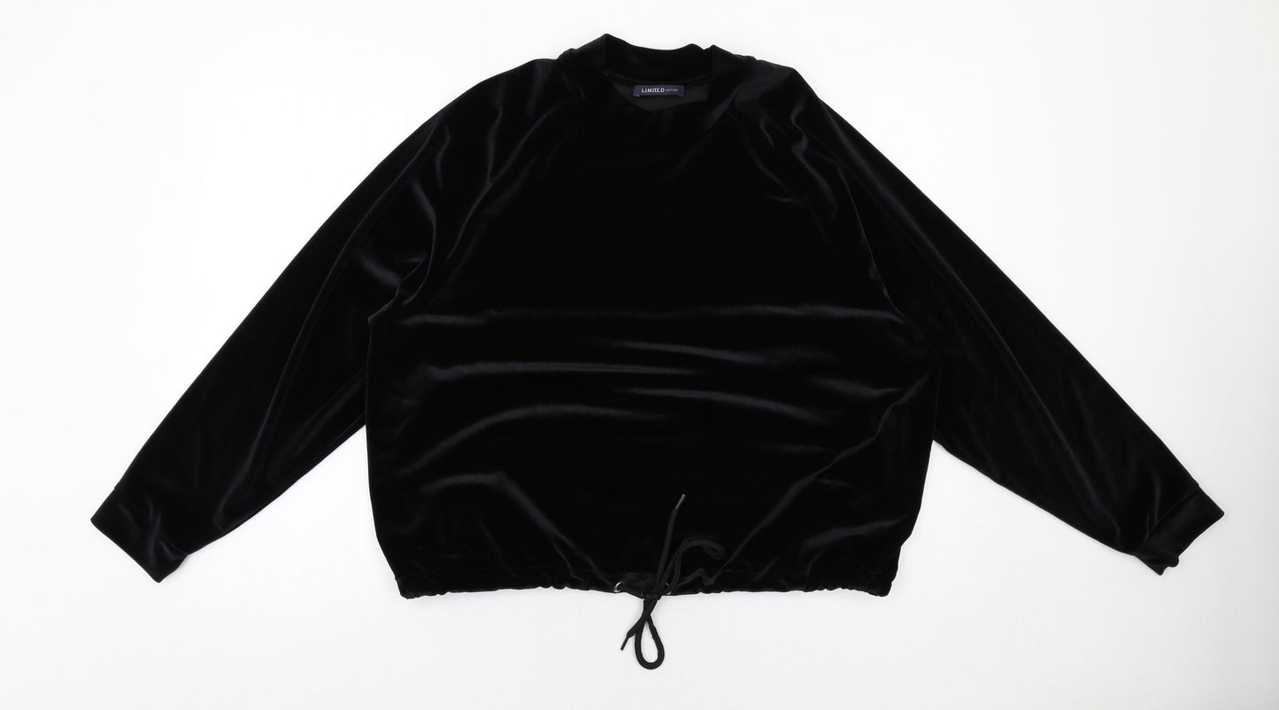 Marks and Spencer Womens Black Polyester Pullover Sweatshirt Size L Pullover