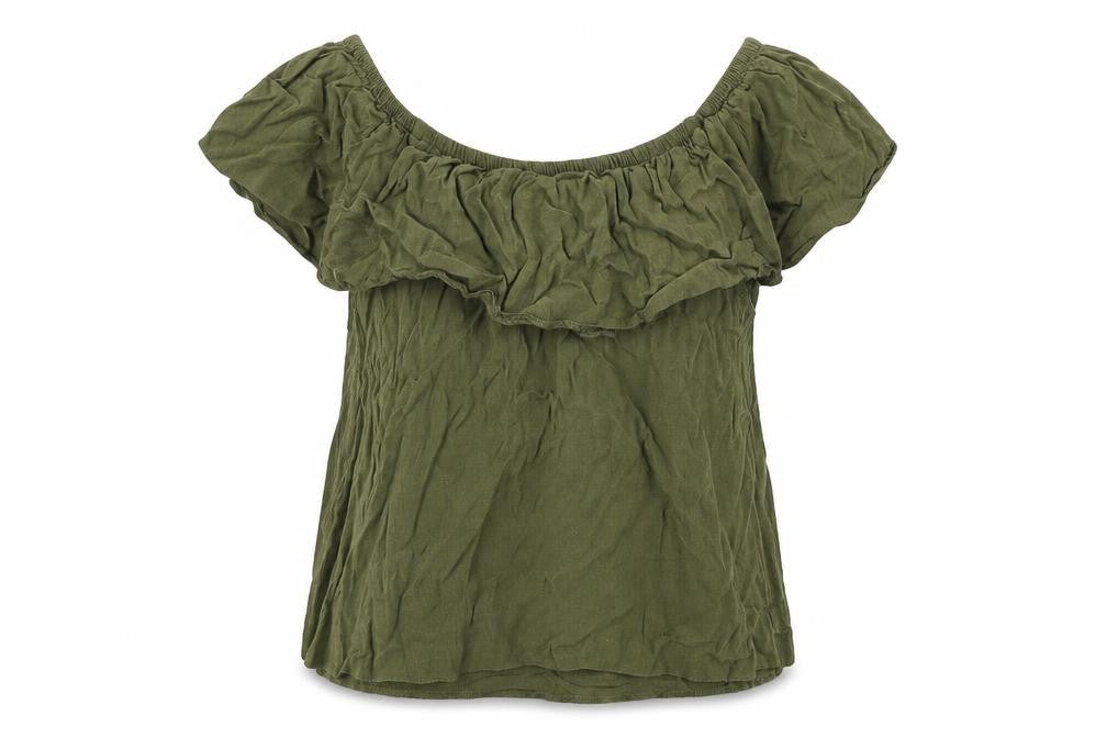 Miss Selfridge Womens Green Viscose Basic Blouse Size 10 Boat Neck