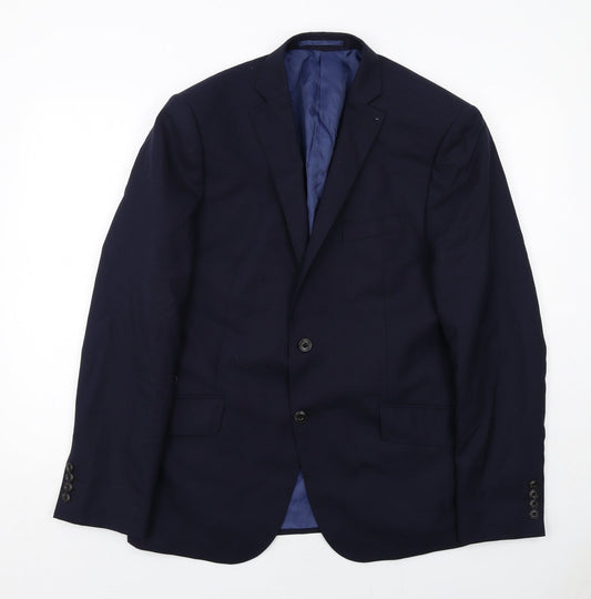 Marks and Spencer Mens Blue Polyester Jacket Suit Jacket Size 42 Regular