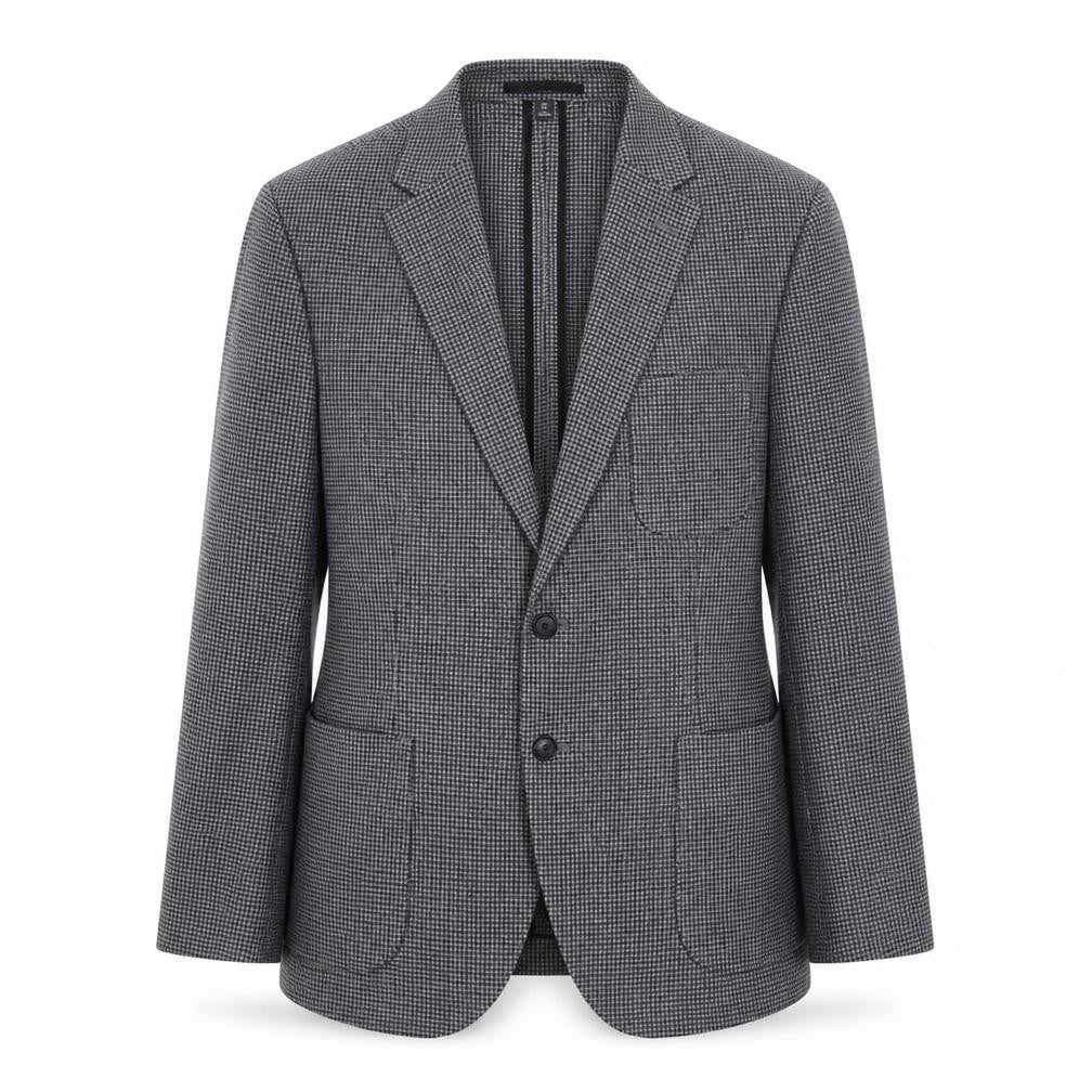 Marks & Spencer Mens Grey Geometric Polyester Jacket Suit Jacket Size 42 Regular