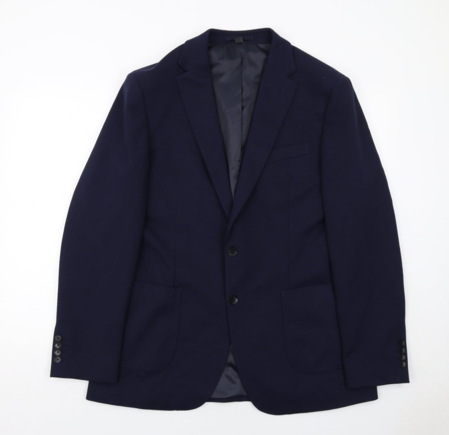 Marks and Spencer Mens Blue Polyester Jacket Suit Jacket Size 42 Regular