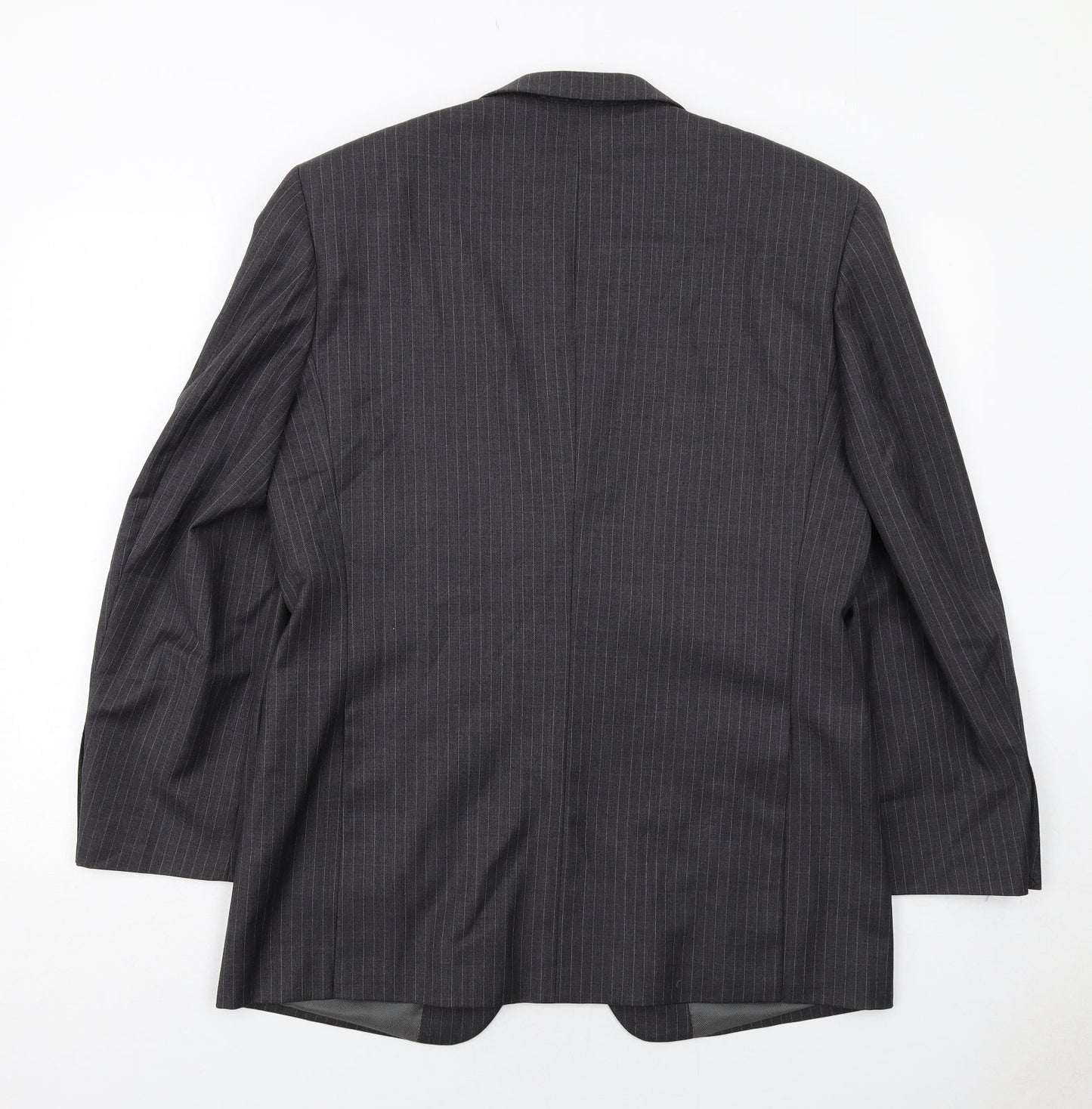Butler and Webb Mens Grey Striped Wool Jacket Suit Size 40 Regular