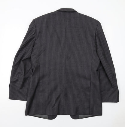 Butler & Webb Mens Grey Striped Wool Jacket Suit Size 40 Regular