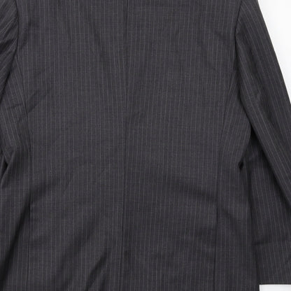 Butler & Webb Mens Grey Striped Wool Jacket Suit Size 40 Regular