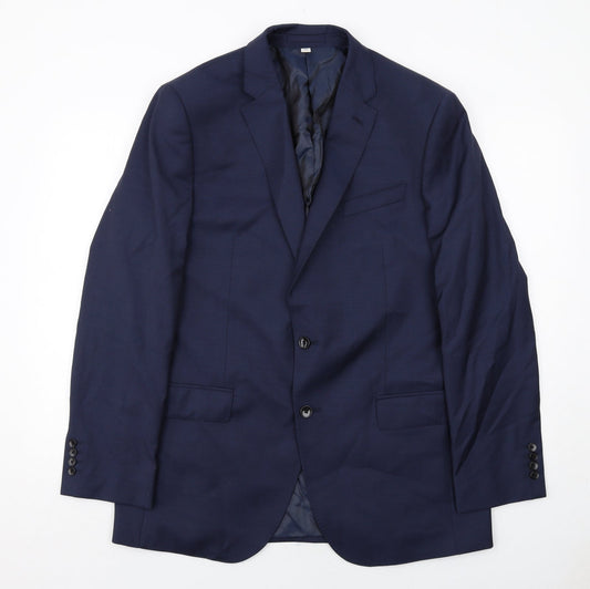 Marks and Spencer Mens Blue Wool Jacket Suit Jacket Size 42 Regular