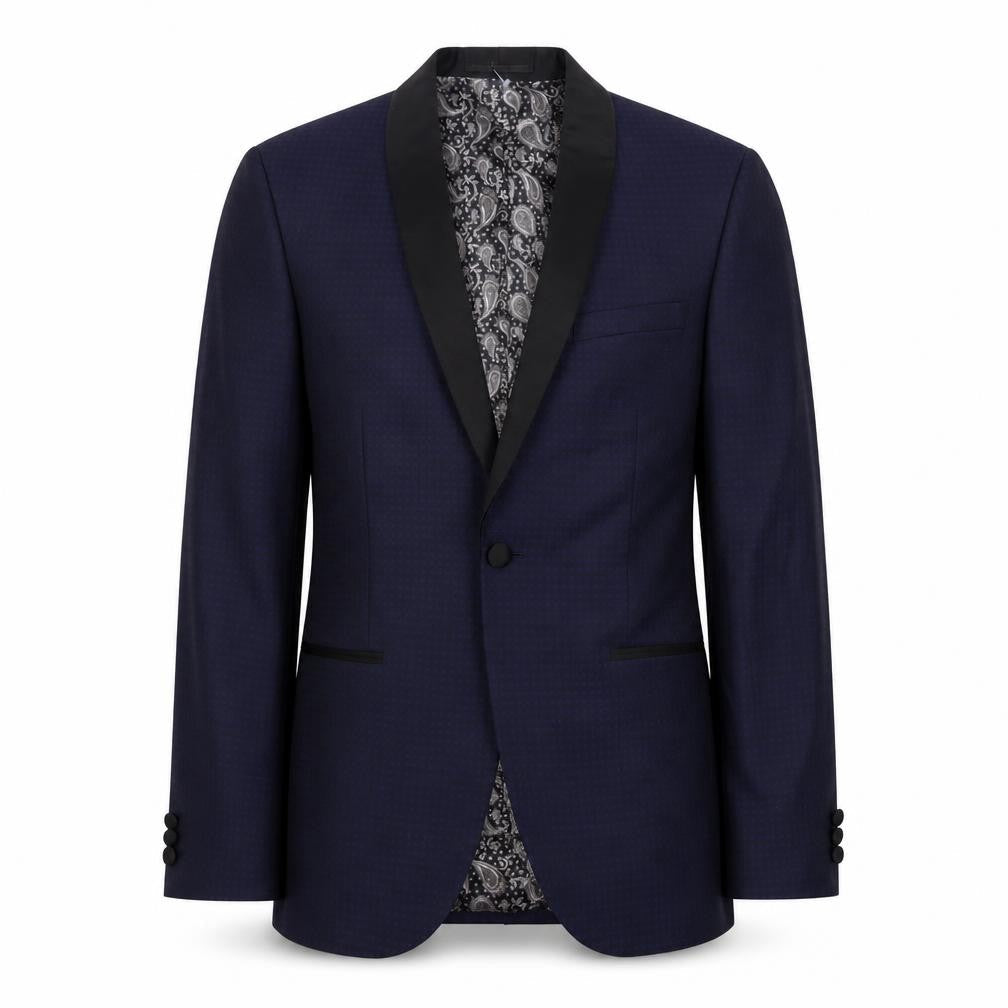 NEXT Mens Blue Geometric Polyester Jacket Suit Jacket Size 38 Regular