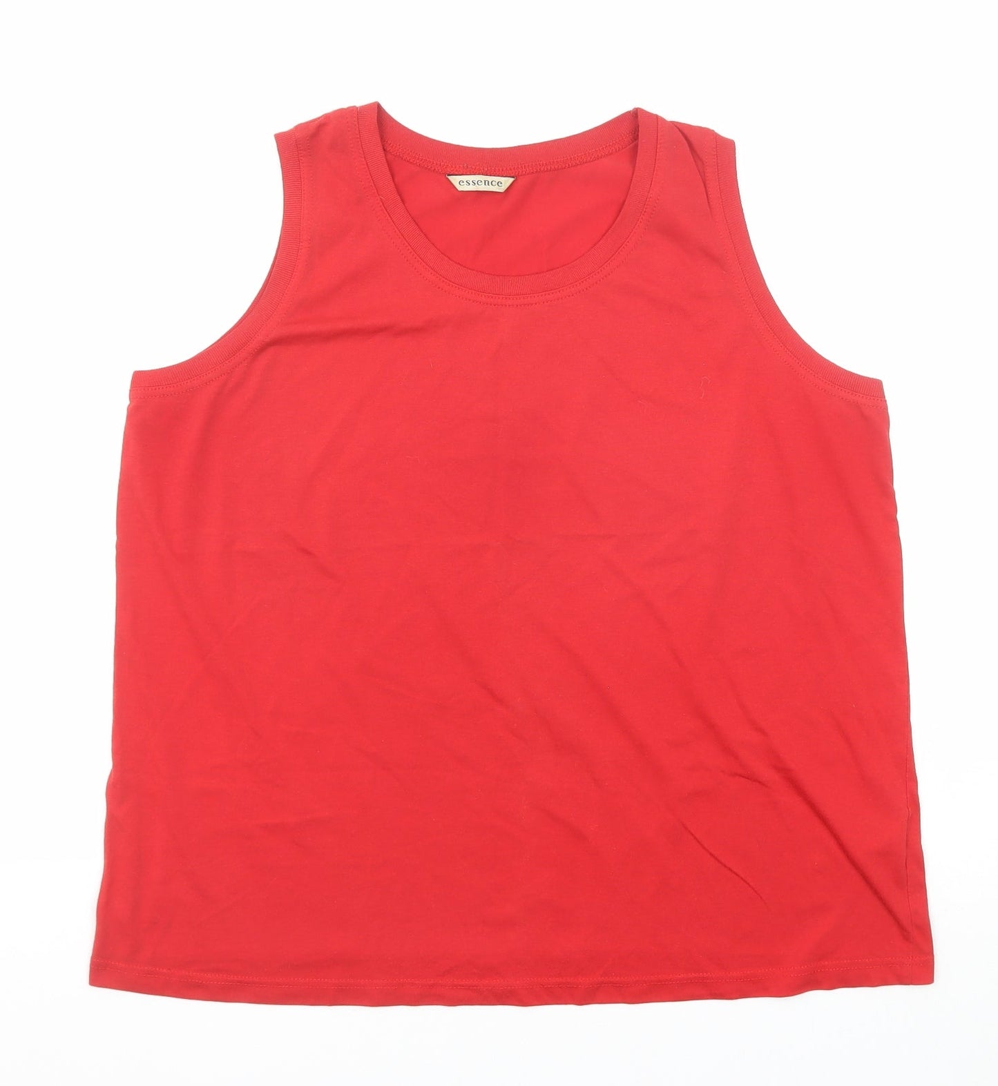 essence Womens Red Polyester Basic Tank Size 22 Round Neck
