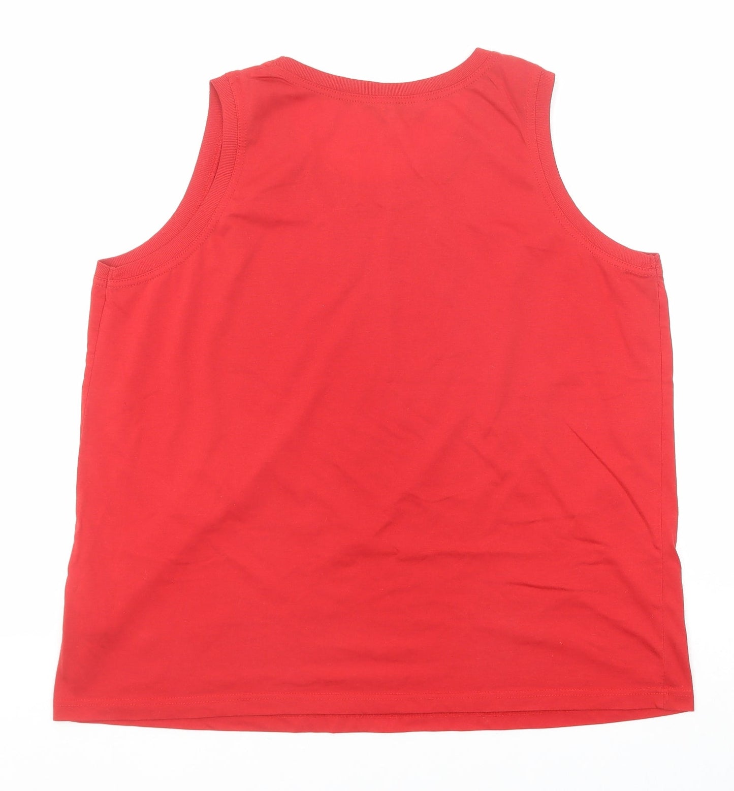 essence Womens Red Polyester Basic Tank Size 22 Round Neck