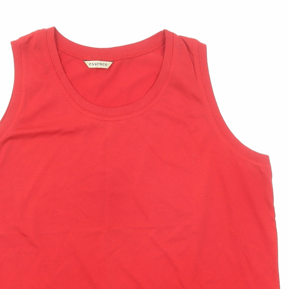 essence Womens Red Polyester Basic Tank Size 22 Round Neck