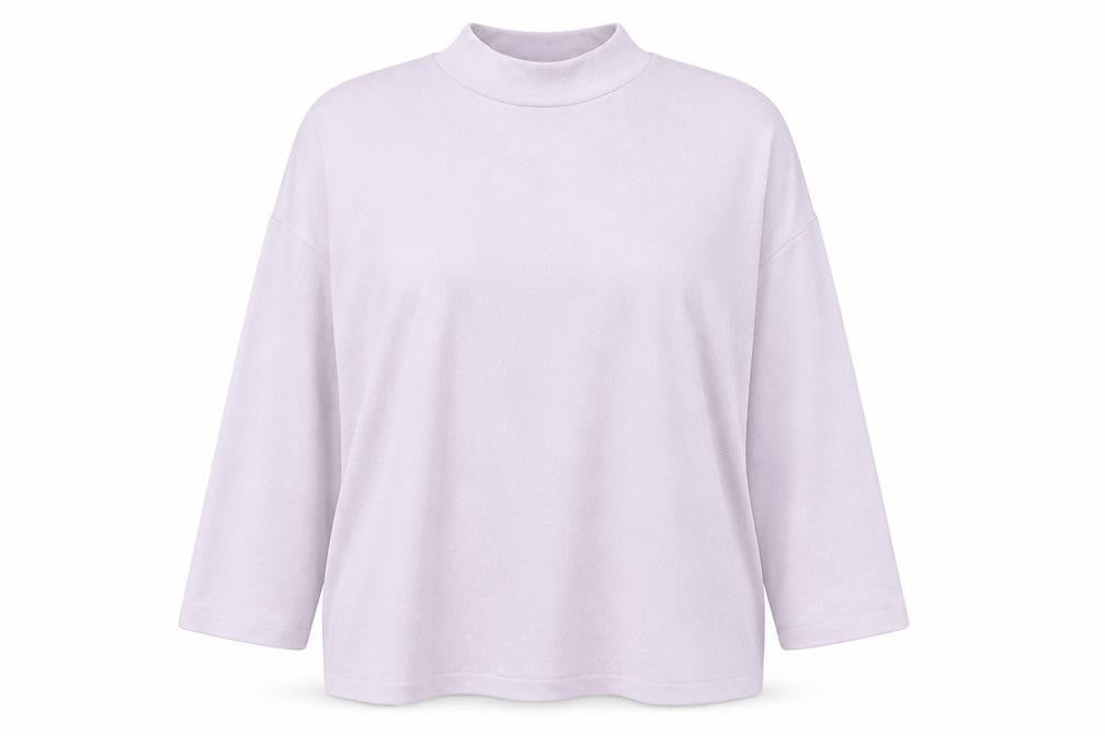 H&M Womens Purple Mock Neck Viscose Pullover Jumper Size M