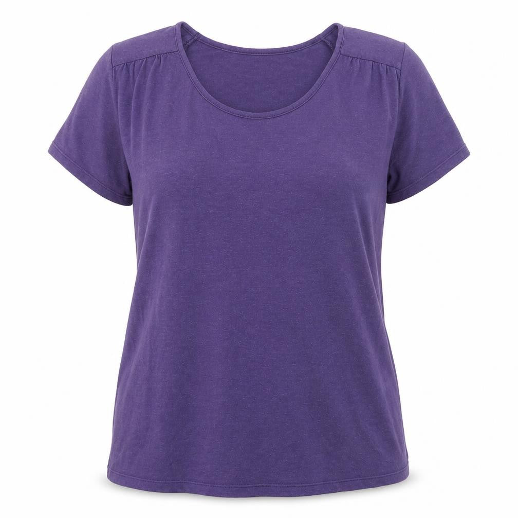 Antoine & Lili Womens Purple Viscose Basic T-Shirt Size 4 Round Neck