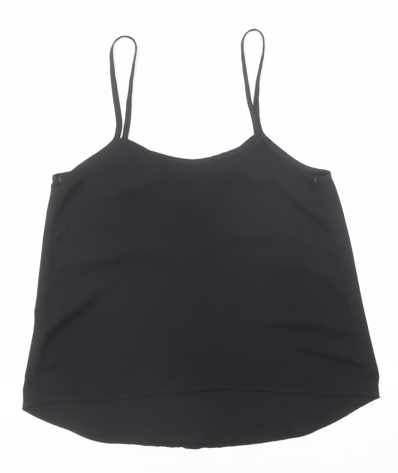 Topshop Womens Black Polyester Basic Tank Size 8 V-Neck