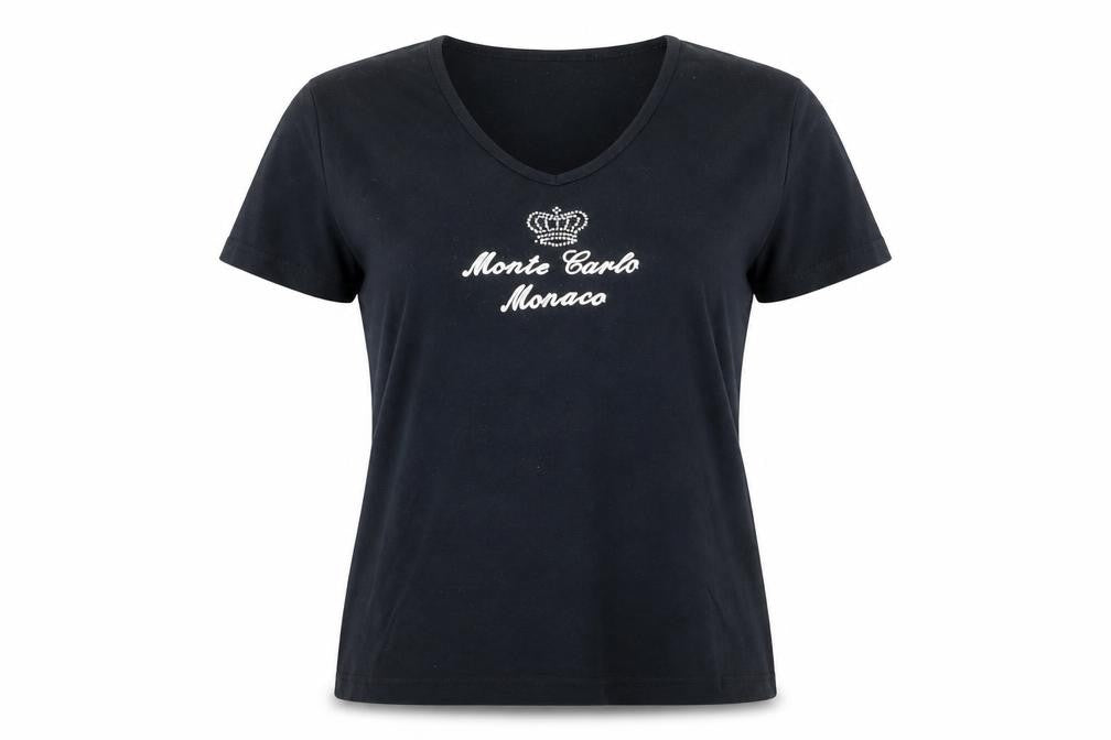 B&C Womens Black Cotton Basic T-Shirt Size XL V-Neck - Monte Carlo