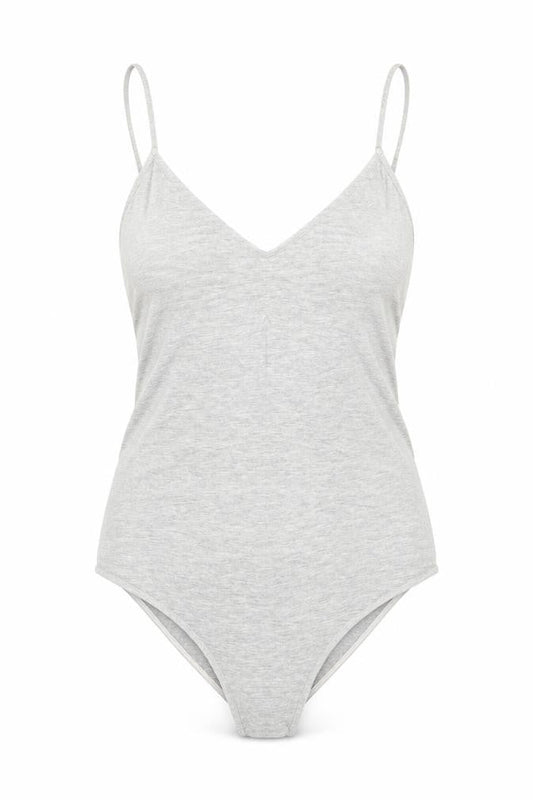 H&M Womens Grey Cotton Bodysuit One-Piece Size S Snap