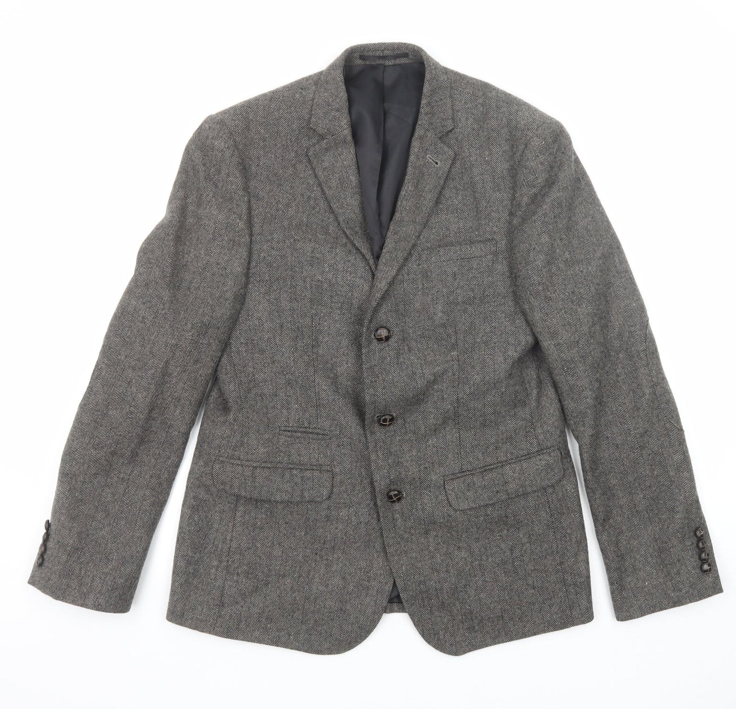 ASOS Mens Grey Polyester Jacket Suit Jacket Size 38 Regular