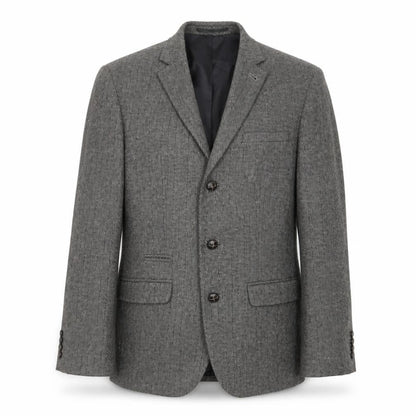 Front view of ASOS men’s grey polyester jacket suit jacket, size 38, regular