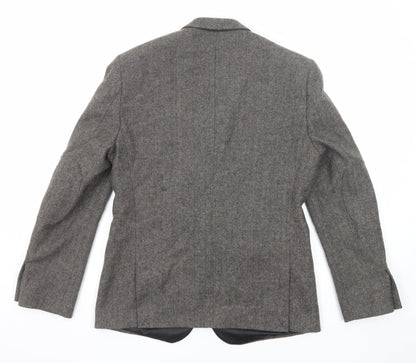 Back view of ASOS men’s grey polyester jacket suit jacket, size 38, regular