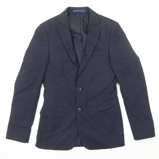 Marks and Spencer Mens Blue Polyester Jacket Suit Jacket Size 34 Regular