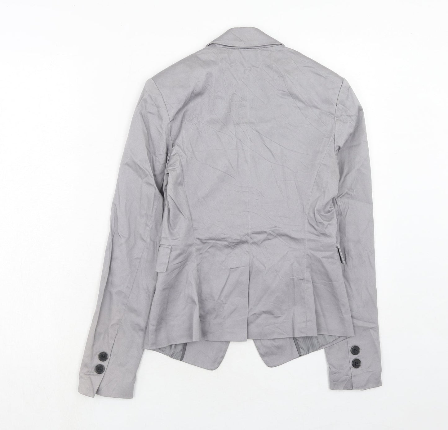 New Look Womens Grey Cotton Jacket Blazer Size 8