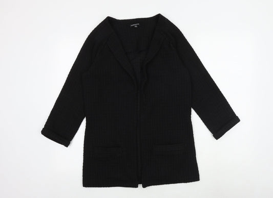 Warehouse Womens Black V-Neck Polyester Cardigan Jumper Size 6