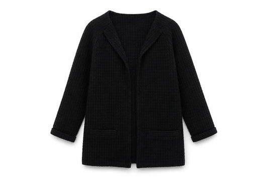 Warehouse Womens Black V-Neck Polyester Cardigan Jumper Size 6