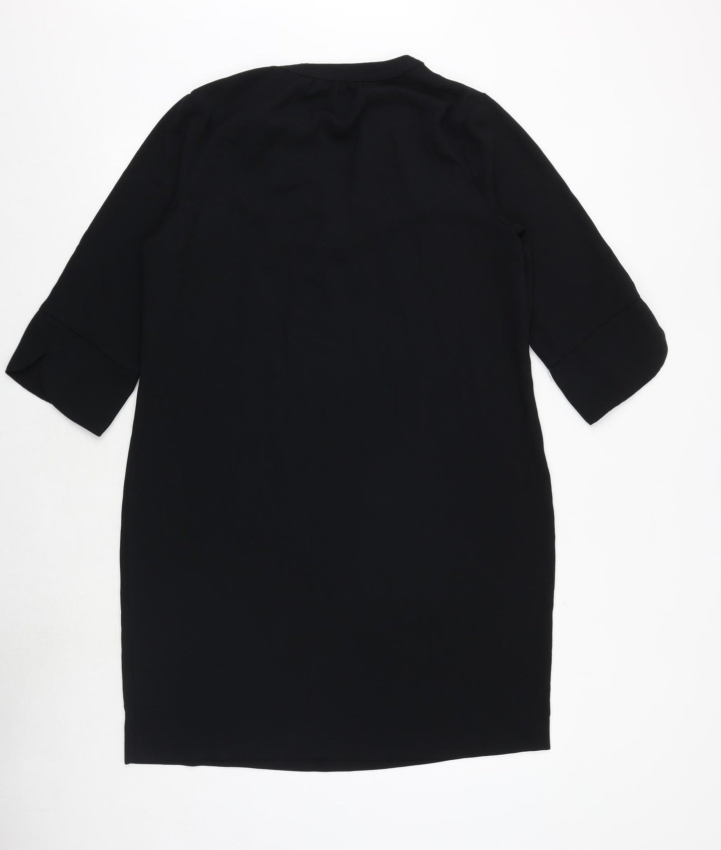 Marks and Spencer Womens Black Polyester A-Line Size 14 Round Neck Pullover