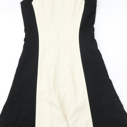 Next Womens Black Polyester A-Line Size 6 Round Neck Zip
