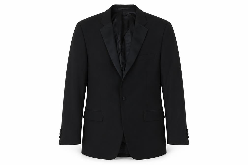 Karl Jackson Mens Black Polyester Jacket Suit Jacket Size 40 Regular