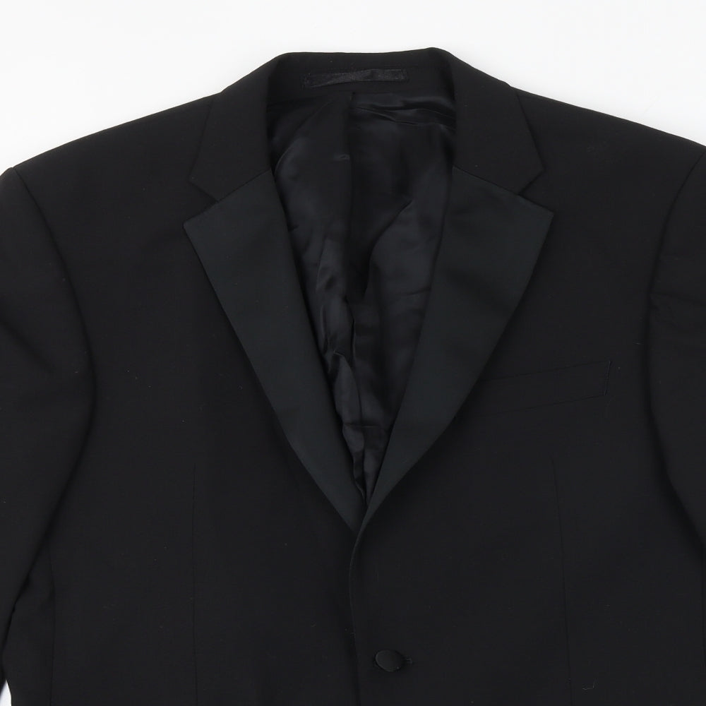 Karl Jackson Mens Black Polyester Jacket Suit Jacket Size 40 Regular