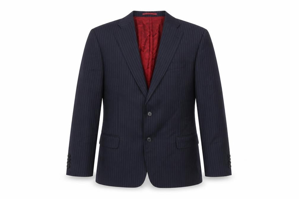NEXT Mens Blue Striped Wool Jacket Suit Jacket Size 42 Regular