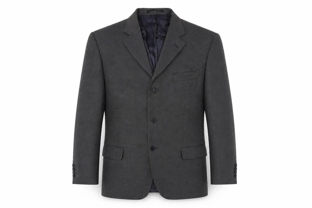 Marks & Spencer Mens Black Geometric Wool Jacket Suit Jacket Size 42 Regular