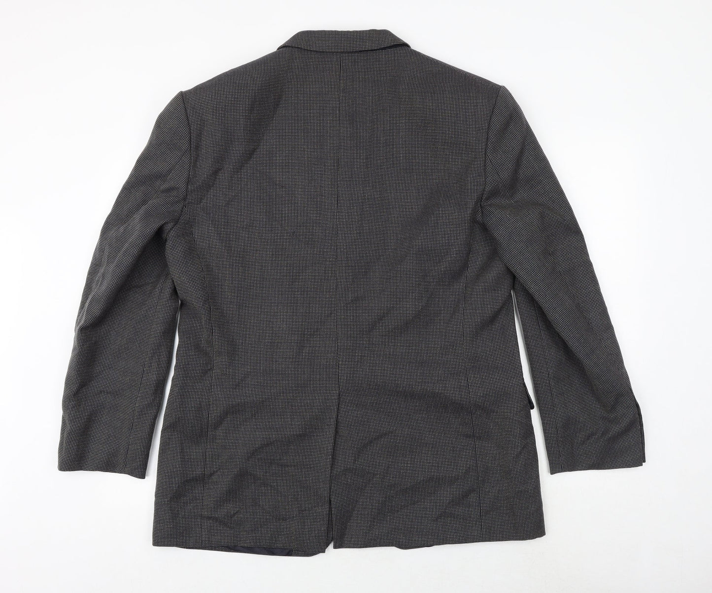 Marks and Spencer Mens Black Geometric Wool Jacket Suit Jacket Size 42 Regular