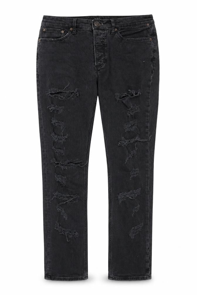 River Island Mens Grey Cotton Skinny Jeans Size 32 in Regular Zip
