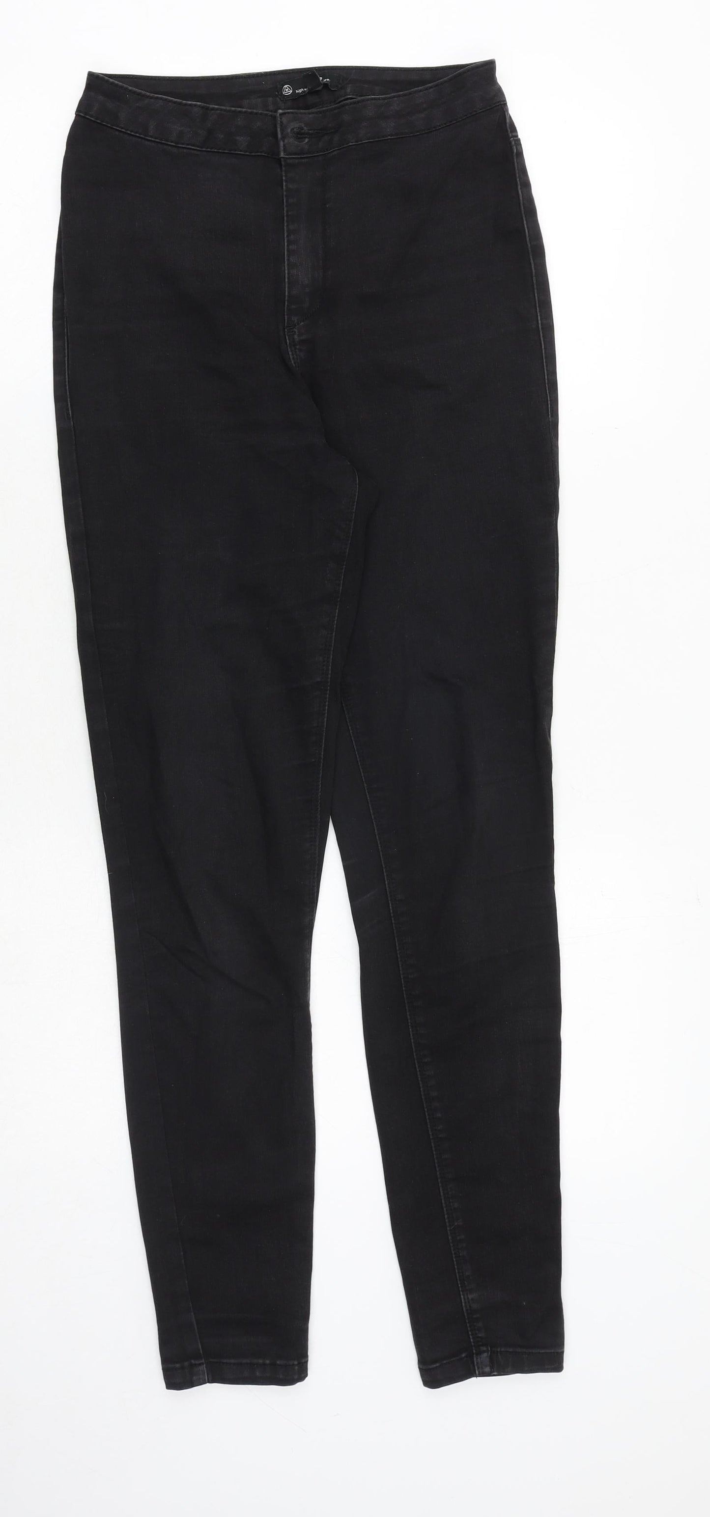 Missguided Womens Black Cotton Skinny Jeans Size 10 Regular Zip