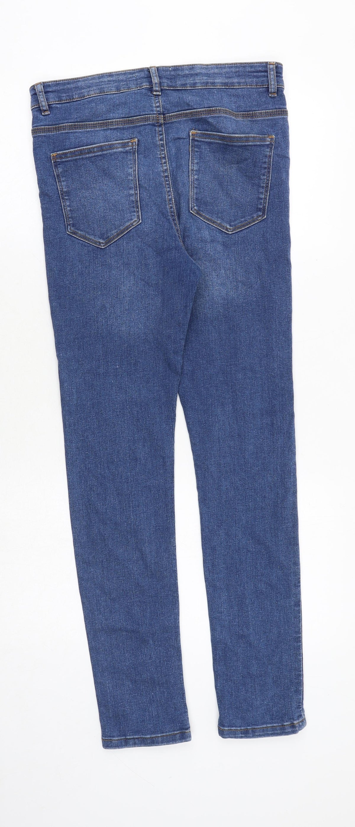 DNM Issue Girls Blue Cotton Skinny Jeans Size 14 Years Regular Zip