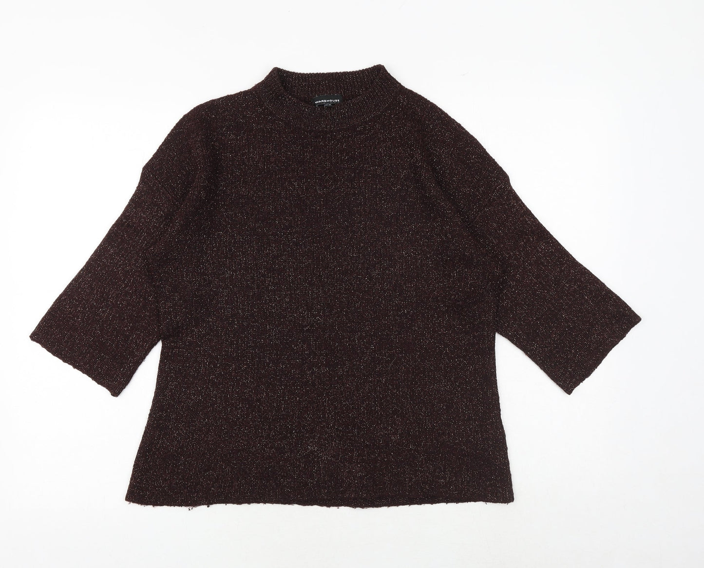 Warehouse Womens Blue Round Neck Acrylic Pullover Jumper Size 10
