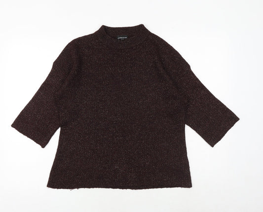 Warehouse Womens Blue Round Neck Acrylic Pullover Jumper Size 10