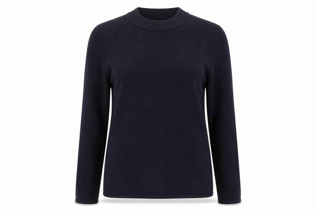 Bonmarché Womens Blue Round Neck Acrylic Pullover Jumper Size 12