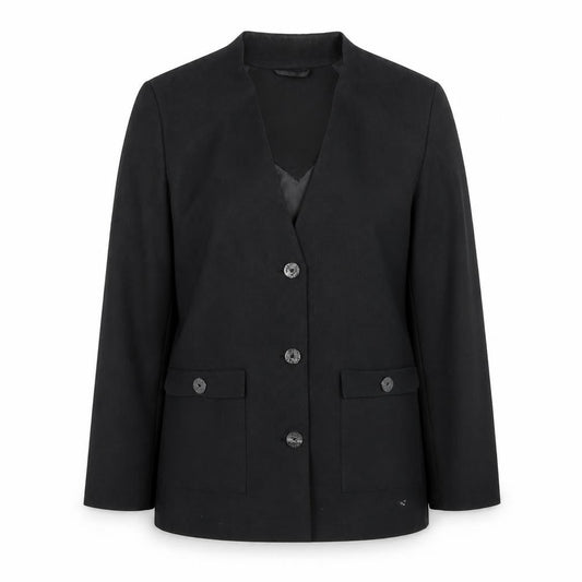 David Barry Womens Black Polyester Jacket Blazer Size 12