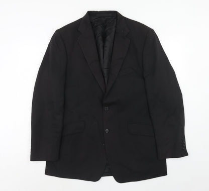 Additional front view of Autograph men’s black wool jacket suit jacket, size 40, regular