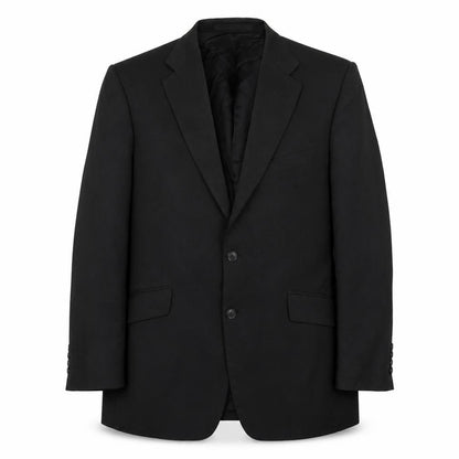 Front view of Autograph men’s black wool jacket suit jacket, size 40, regular