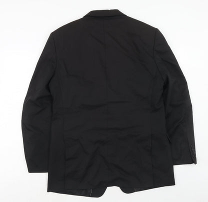 Back view of Autograph men’s black wool jacket suit jacket, size 40, regular