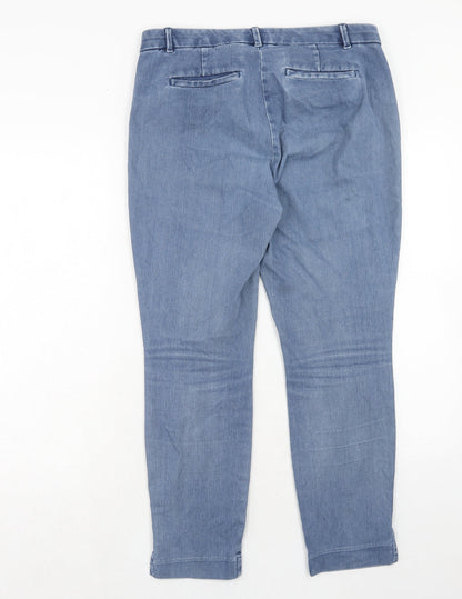 Gap Womens Blue Cotton Tapered Jeans Size 14 Regular Hook & Eye